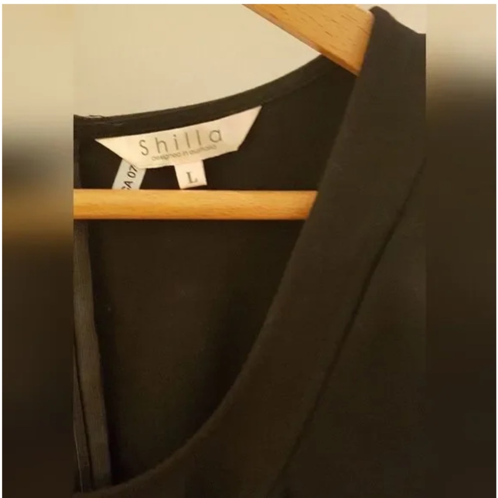 SHILLA CLASSIC * Black Dress Sleeveless with Ruffles *Gorgeous* NEW Medium/Large - Picture 3 of 8